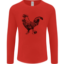 Rooster Camera Photography Photographer Mens Long Sleeve T-Shirt Red