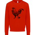 Rooster Camera Photography Photographer Mens Sweatshirt Jumper Bright Red