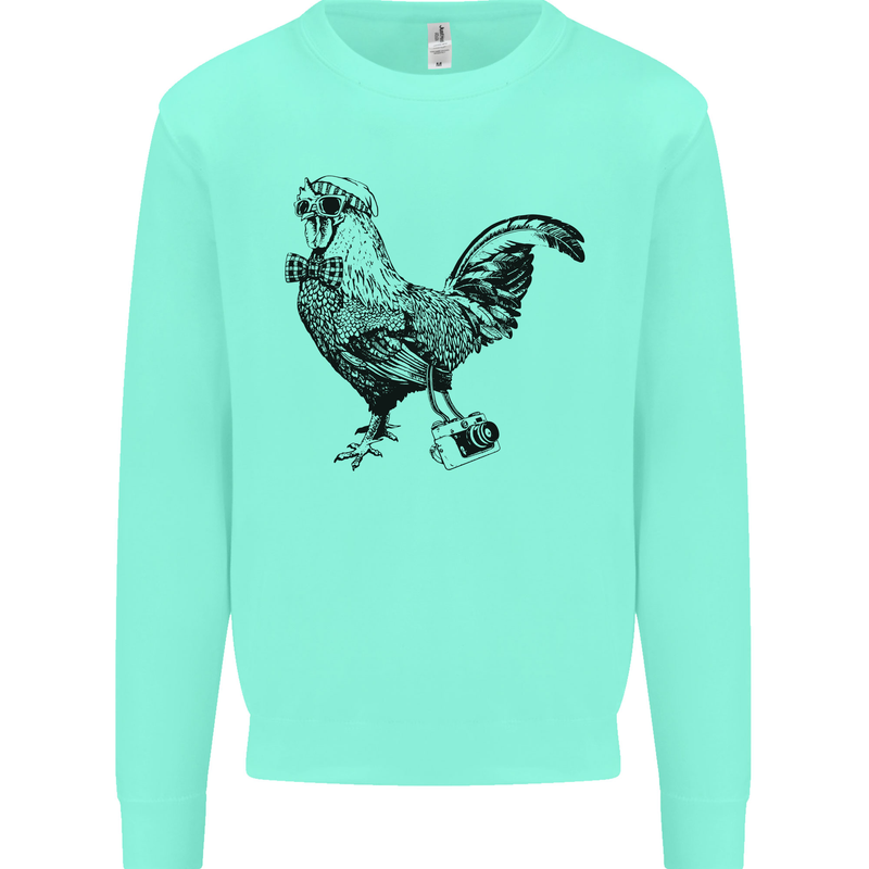 Rooster Camera Photography Photographer Mens Sweatshirt Jumper Peppermint