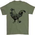 Rooster Camera Photography Photographer Mens T-Shirt Cotton Gildan Military Green