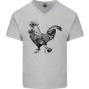 Rooster Camera Photography Photographer Mens V-Neck Cotton T-Shirt Sports Grey