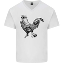 Rooster Camera Photography Photographer Mens V-Neck Cotton T-Shirt White