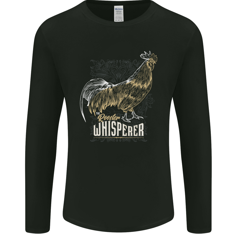 Rooster Whisperer Farmer Farming Chicken Mens Long Sleeve T-Shirt Black