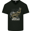 Rooster Whisperer Farmer Farming Chicken Mens V-Neck Cotton T-Shirt Black