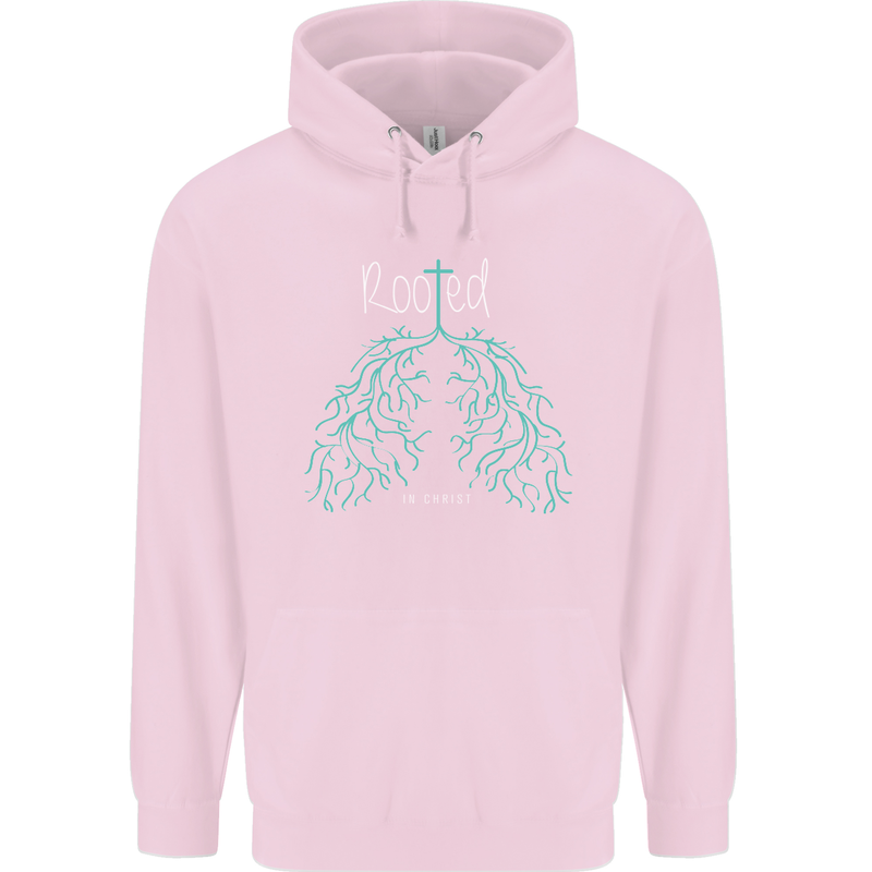 Rooted Christ Christian Catholic Religion Childrens Kids Hoodie Light Pink