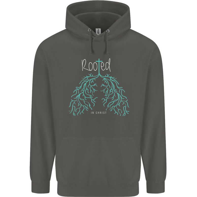 Rooted Christ Christian Catholic Religion Childrens Kids Hoodie Storm Grey