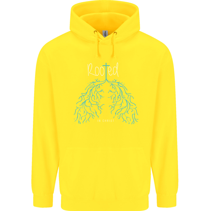 Rooted Christ Christian Catholic Religion Childrens Kids Hoodie Yellow