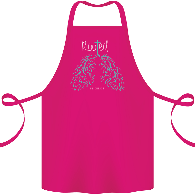 Rooted Christ Christian Catholic Religion Cotton Apron 100% Organic Pink