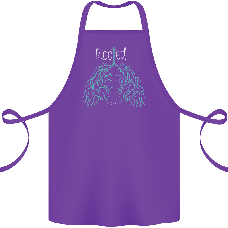 Rooted Christ Christian Catholic Religion Cotton Apron 100% Organic Purple