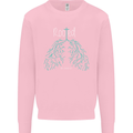 Rooted Christ Christian Catholic Religion Kids Sweatshirt Jumper Light Pink