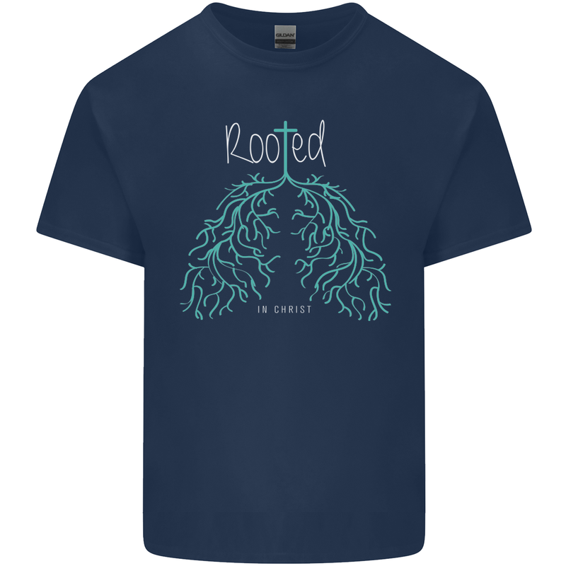 Rooted Christ Christian Catholic Religion Kids T-Shirt Childrens Navy Blue