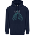 Rooted Christ Christian Catholic Religion Mens 80% Cotton Hoodie Navy Blue