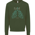 Rooted Christ Christian Catholic Religion Mens Sweatshirt Jumper Forest Green