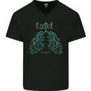 Rooted Christ Christian Catholic Religion Mens V-Neck Cotton T-Shirt Black