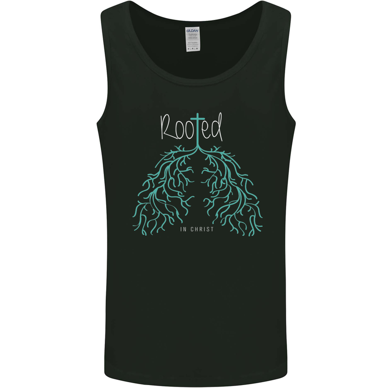 Rooted Christ Christian Catholic Religion Mens Vest Tank Top Black