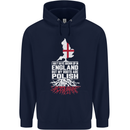 Roots In Poland Polish Polska Flag Orzel Childrens Kids Hoodie Navy Blue