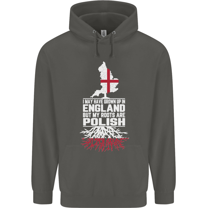 Roots In Poland Polish Polska Flag Orzel Childrens Kids Hoodie Storm Grey