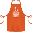 Roots In Poland Polish Polska Flag Orzel Cotton Apron 100% Organic Orange
