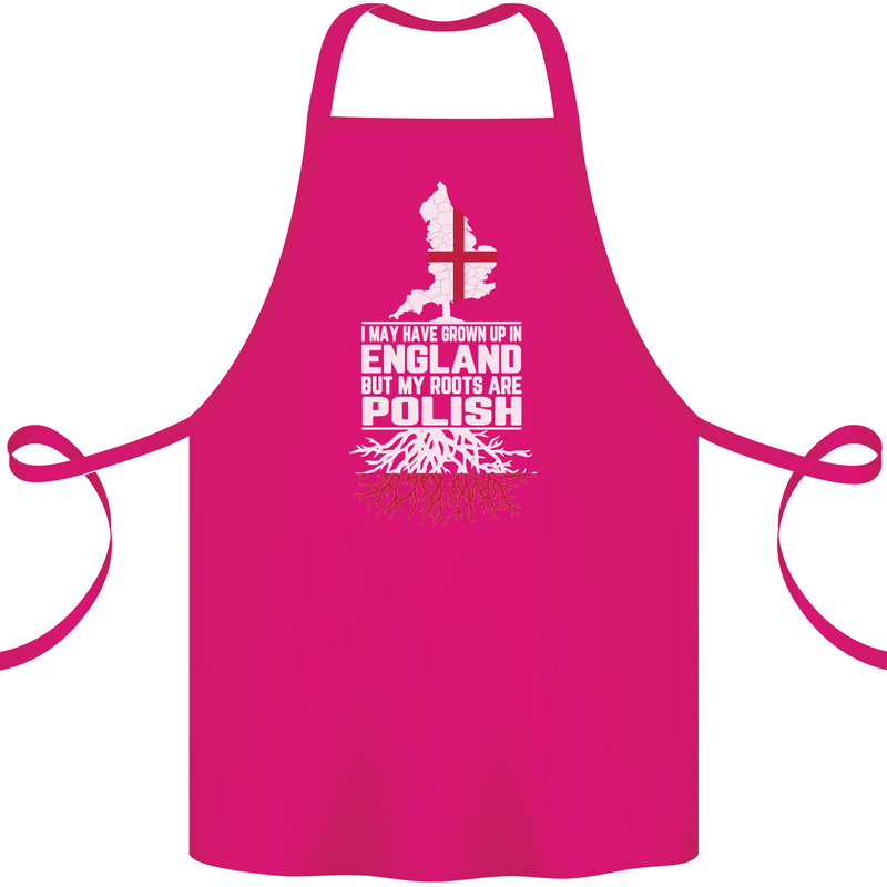 Roots In Poland Polish Polska Flag Orzel Cotton Apron 100% Organic Pink