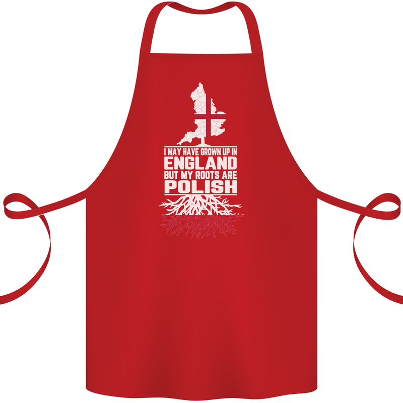 Roots In Poland Polish Polska Flag Orzel Cotton Apron 100% Organic Red