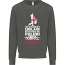 Roots In Poland Polish Polska Flag Orzel Kids Sweatshirt Jumper Storm Grey