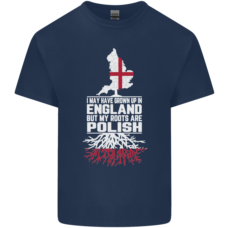Roots In Poland Polish Polska Flag Orzel Kids T-Shirt Childrens Navy Blue