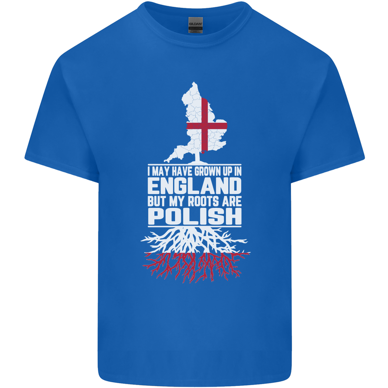 Roots In Poland Polish Polska Flag Orzel Kids T-Shirt Childrens Royal Blue