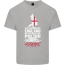 Roots In Poland Polish Polska Flag Orzel Kids T-Shirt Childrens Sports Grey