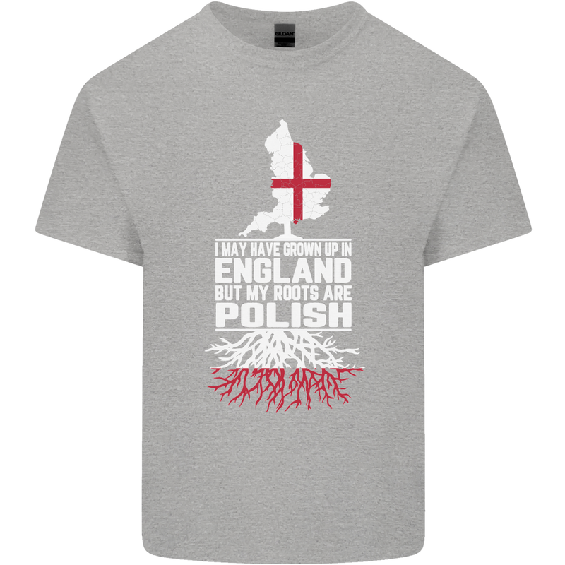 Roots In Poland Polish Polska Flag Orzel Kids T-Shirt Childrens Sports Grey