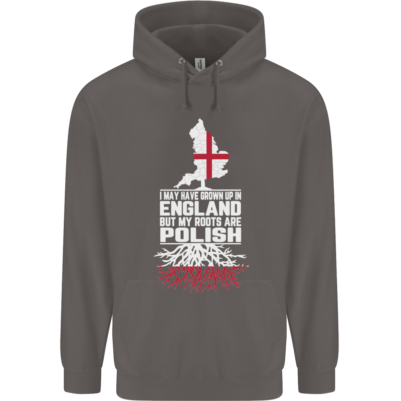 Roots In Poland Polish Polska Flag Orzel Mens 80% Cotton Hoodie Charcoal