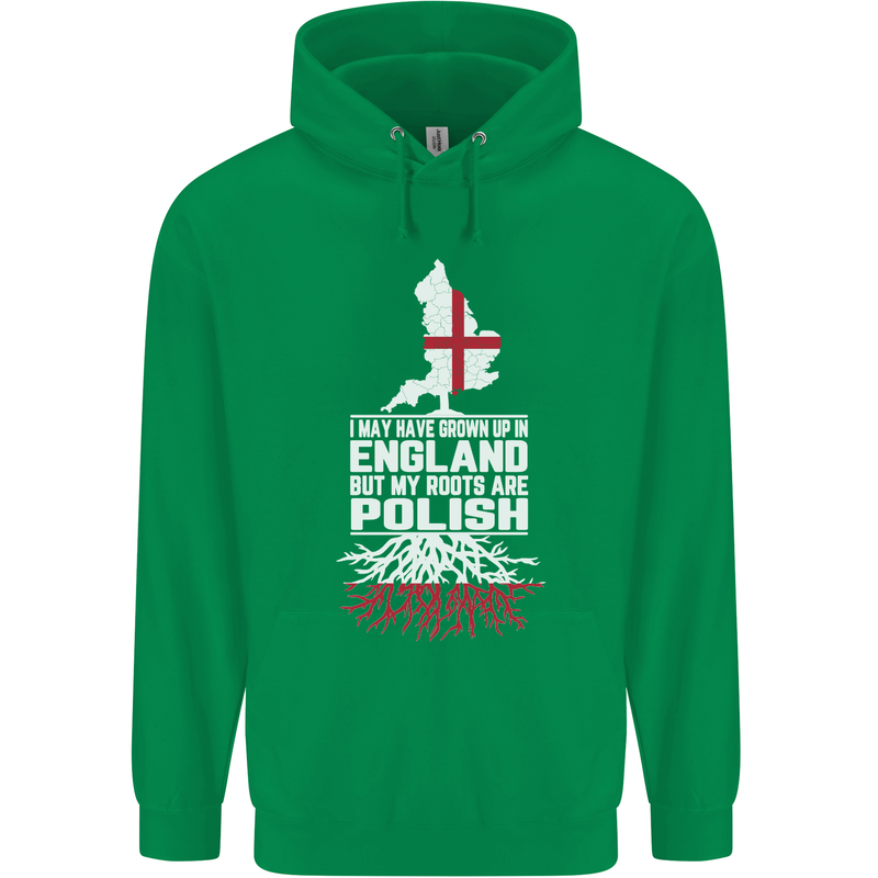 Roots In Poland Polish Polska Flag Orzel Mens 80% Cotton Hoodie Irish Green