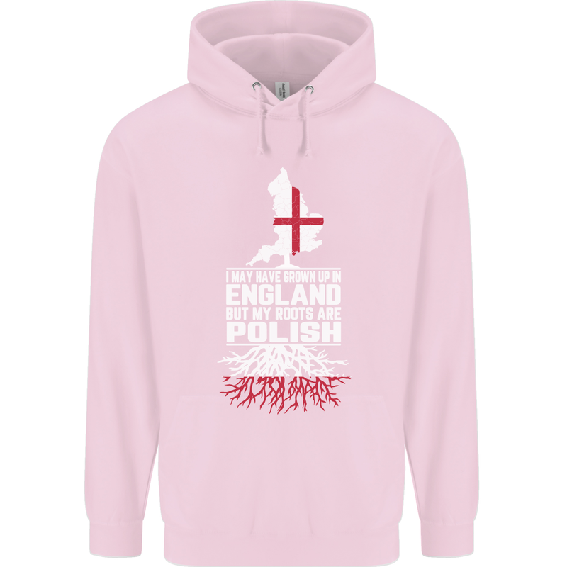 Roots In Poland Polish Polska Flag Orzel Mens 80% Cotton Hoodie Light Pink