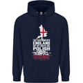 Roots In Poland Polish Polska Flag Orzel Mens 80% Cotton Hoodie Navy Blue