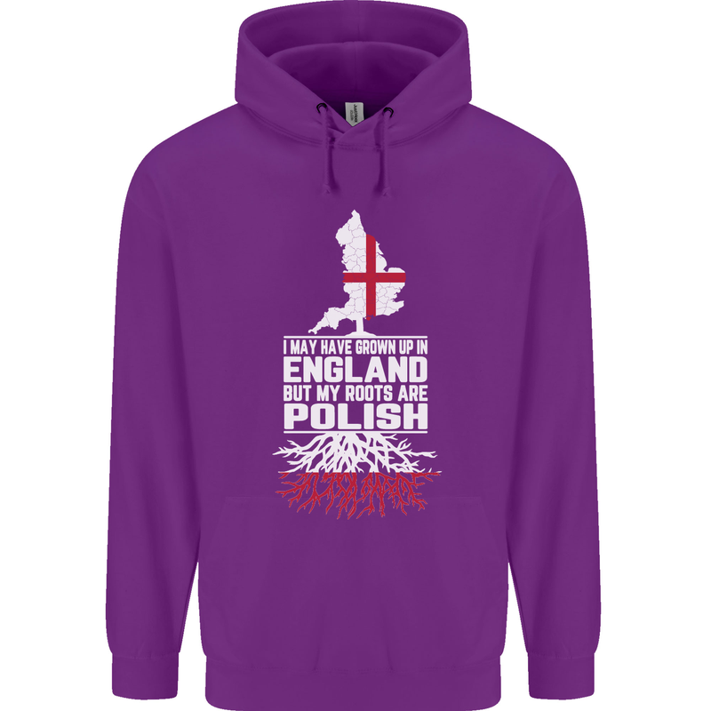Roots In Poland Polish Polska Flag Orzel Mens 80% Cotton Hoodie Purple