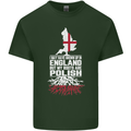 Roots In Poland Polish Polska Flag Orzel Mens Cotton T-Shirt Tee Top Forest Green