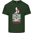 Roots In Poland Polish Polska Flag Orzel Mens Cotton T-Shirt Tee Top Forest Green