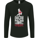 Roots In Poland Polish Polska Flag Orzel Mens Long Sleeve T-Shirt Black
