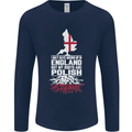Roots In Poland Polish Polska Flag Orzel Mens Long Sleeve T-Shirt Navy Blue