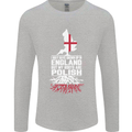 Roots In Poland Polish Polska Flag Orzel Mens Long Sleeve T-Shirt Sports Grey