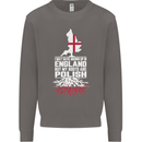 Roots In Poland Polish Polska Flag Orzel Mens Sweatshirt Jumper Charcoal