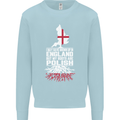 Roots In Poland Polish Polska Flag Orzel Mens Sweatshirt Jumper Light Blue