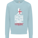 Roots In Poland Polish Polska Flag Orzel Mens Sweatshirt Jumper Light Blue