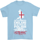 Roots In Poland Polish Polska Flag Orzel Mens T-Shirt Cotton Gildan Light Blue