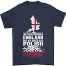 Roots In Poland Polish Polska Flag Orzel Mens T-Shirt Cotton Gildan Navy Blue