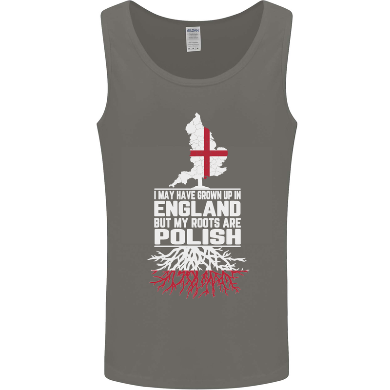 Roots In Poland Polish Polska Flag Orzel Mens Vest Tank Top Charcoal