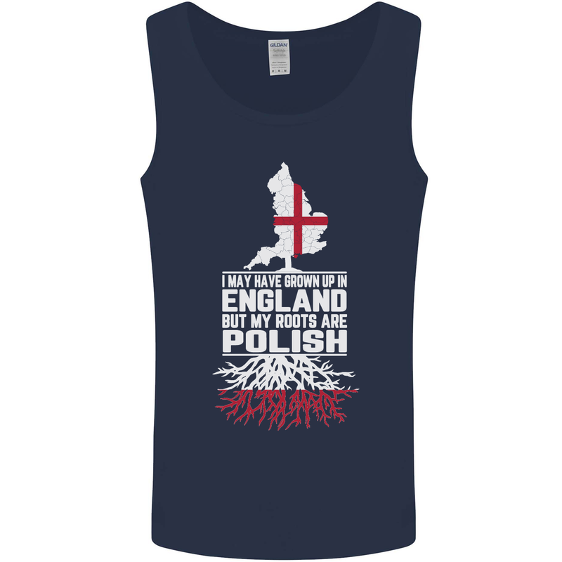 Roots In Poland Polish Polska Flag Orzel Mens Vest Tank Top Navy Blue
