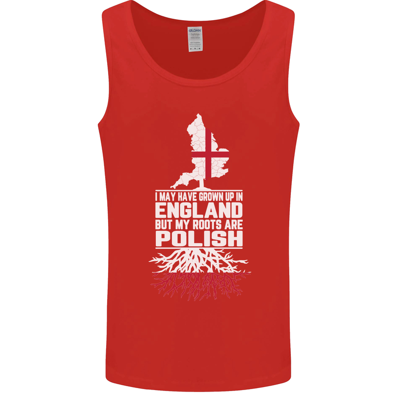 Roots In Poland Polish Polska Flag Orzel Mens Vest Tank Top Red