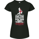 Roots In Poland Polish Polska Flag Orzel Womens Petite Cut T-Shirt Black