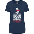 Roots In Poland Polish Polska Flag Orzel Womens Wider Cut T-Shirt Navy Blue