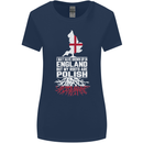 Roots In Poland Polish Polska Flag Orzel Womens Wider Cut T-Shirt Navy Blue